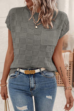 Load image into Gallery viewer, Dusty Pink Lattice Textured Knit Short Sleeve Sweater
