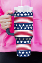 Load image into Gallery viewer, Bluing Stars and Stripes Print Handled Thermos Cup 40oz
