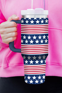 Bluing Stars and Stripes Print Handled Thermos Cup 40oz