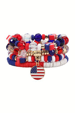 Load image into Gallery viewer, Fiery Red Flag Day Beaded Multilayered Bracelet
