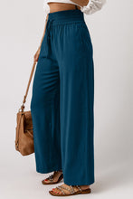 Load image into Gallery viewer, Brown Drawstring Elastic Waist Casual Wide Leg Pants
