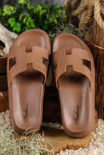 Load image into Gallery viewer, Beige Cutout Design Open Toe Platform Slippers (Run Small, Size Up)
