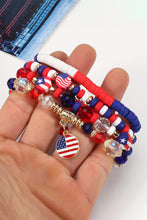 Load image into Gallery viewer, Fiery Red Flag Day Beaded Multilayered Bracelet
