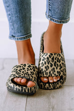 Load image into Gallery viewer, Leopard Print Thick Sole Slip On Slippers
