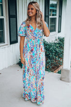 Load image into Gallery viewer, Rose Wrap V Neck Floral Maxi Dress
