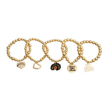 Load image into Gallery viewer, Gold Ball Bead Black Girl Magic Charm Bracelets
