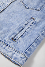 Load image into Gallery viewer, Beau Blue Vintage Washed Flap Pockets Denim Jacket

