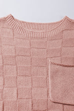 Load image into Gallery viewer, Dusty Pink Lattice Textured Knit Short Sleeve Sweater
