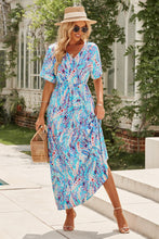 Load image into Gallery viewer, Rose Wrap V Neck Floral Maxi Dress
