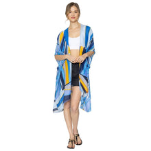 Load image into Gallery viewer, Blue Abstract Print Kimono
