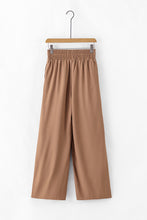 Load image into Gallery viewer, Brown Drawstring Elastic Waist Casual Wide Leg Pants
