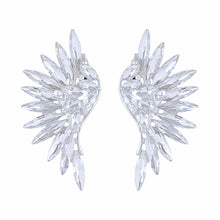 Load image into Gallery viewer, Silver Stone Wing Design Clip On Earrings
