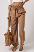 Load image into Gallery viewer, Brown Drawstring Elastic Waist Casual Wide Leg Pants
