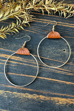 Load image into Gallery viewer, Chestnut PU Leather Hoop Earrings
