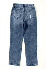 Load image into Gallery viewer, Sky Blue Light Wash Frayed Slim Fit High Waist Jeans
