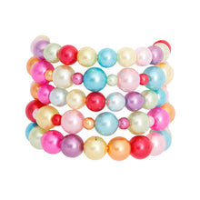 Load image into Gallery viewer, 5 Pcs Rainbow Pearl Bracelets
