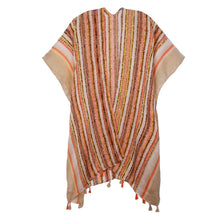 Load image into Gallery viewer, Beige Tribal Stripe Print Kimono
