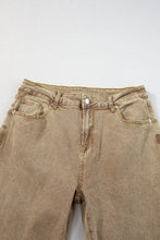 Load image into Gallery viewer, Light French Beige Acid Washed High Rise Cropped Wide Leg Jeans
