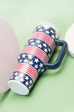 Load image into Gallery viewer, Bluing Stars and Stripes Print Handled Thermos Cup 40oz
