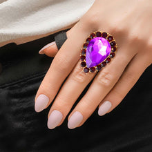 Load image into Gallery viewer, Purple Teardrop Cocktail Ring

