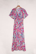 Load image into Gallery viewer, Rose Wrap V Neck Floral Maxi Dress
