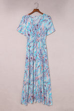 Load image into Gallery viewer, Rose Wrap V Neck Floral Maxi Dress
