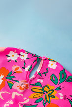 Load image into Gallery viewer, Pink Floral Short Sleeve Smocked Blouse
