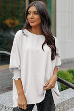 Load image into Gallery viewer, White Smocked Wrist Shift Top

