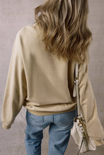 Load image into Gallery viewer, Parchment thankful Embroidered Drop Shoulder Pullover Sweatshirt
