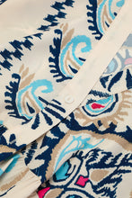 Load image into Gallery viewer, White Printed Tribal Print Bracelet Sleeve Buttoned Mini Dress
