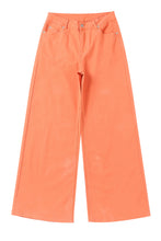 Load image into Gallery viewer, Orange Acid Wash High Waist Wide Leg Jeans
