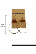 Load image into Gallery viewer, Chestnut PU Leather Hoop Earrings
