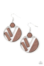 Load image into Gallery viewer, Petrified Posh Brown Wood Earrings - E0404
