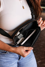 Load image into Gallery viewer, Black Waterproof Zipped Crossbody Chest Bag 20*5*14cm
