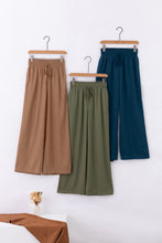 Load image into Gallery viewer, Brown Drawstring Elastic Waist Casual Wide Leg Pants
