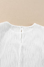 Load image into Gallery viewer, White Textured Short Puff Sleeve Tee
