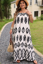 Load image into Gallery viewer, Black Plus Size Western Print Halter Maxi Dress
