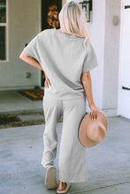 Load image into Gallery viewer, Strawberry Pink Textured Loose Fit T Shirt and Drawstring Pants Set
