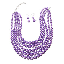 Load image into Gallery viewer, Light Purple Pearl Bead 5 Strand Set
