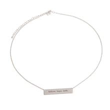 Load image into Gallery viewer, Silver Believe Faith Hope Plate Necklace
