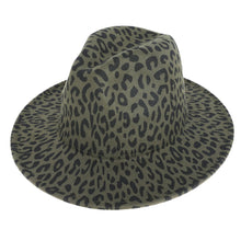 Load image into Gallery viewer, Green Leopard Print Fedora
