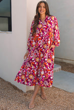 Load image into Gallery viewer, Blue Petal Collared Tiered Flowy Long Dress
