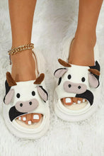 Load image into Gallery viewer, White Cute Cow Pattern Open Toe Slippers
