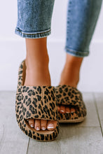 Load image into Gallery viewer, Leopard Print Thick Sole Slip On Slippers
