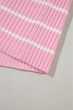 Load image into Gallery viewer, Pink Stripe Ribbed Loose Plus T Shirt
