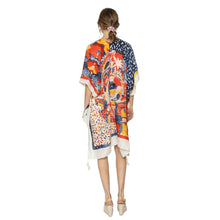 Load image into Gallery viewer, Red Mixed Pattern Tassel Kimono
