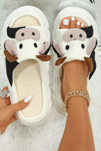 Load image into Gallery viewer, White Cute Cow Pattern Open Toe Slippers
