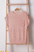 Load image into Gallery viewer, Dusty Pink Lattice Textured Knit Short Sleeve Sweater
