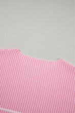 Load image into Gallery viewer, Pink Stripe Ribbed Loose Plus T Shirt
