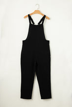 Load image into Gallery viewer, Black Adjustable Buckle Straps Cropped Jumpsuit
